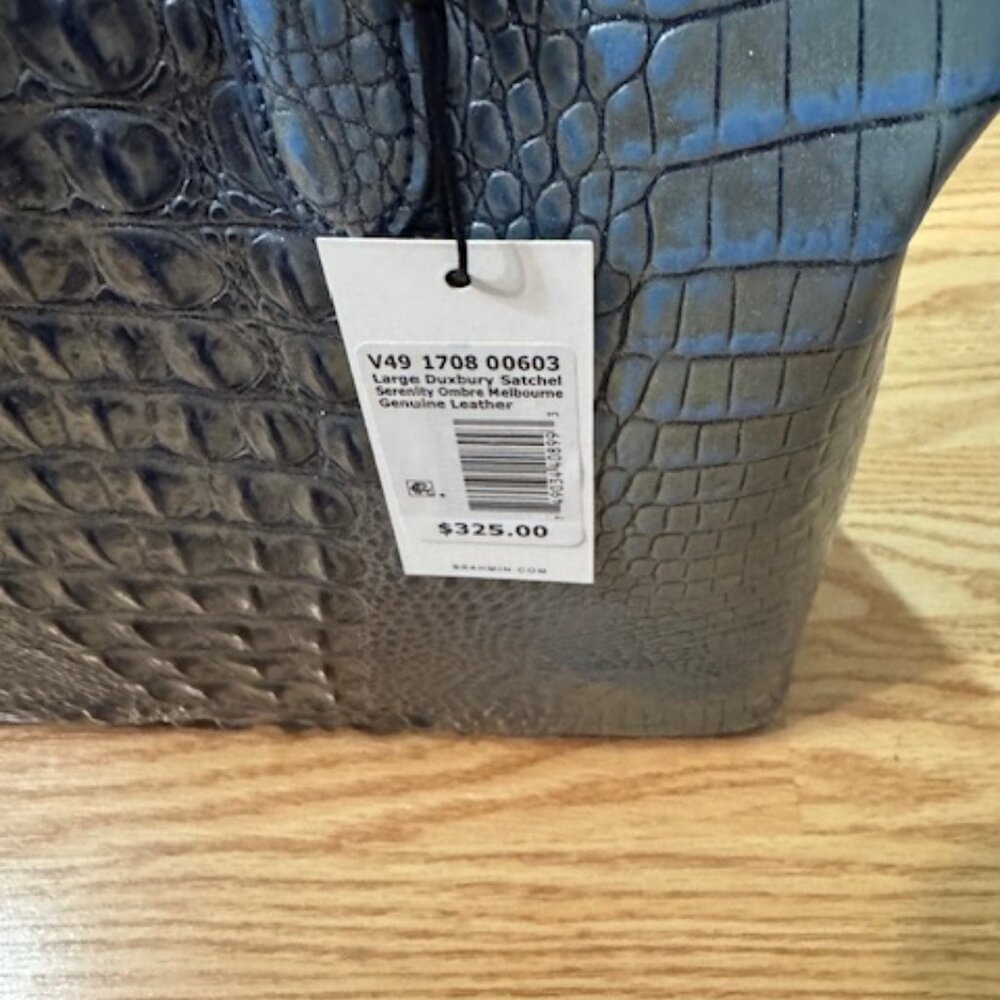 Brahmin Large Duxbury Satchel Serenity Blue Ombre Melbourne Leather Retail $325 - Picture 5 of 9